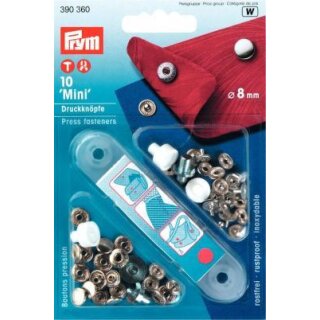 390360 NF-Druckknopf Mini MS 8 mm silberfarbig - KTE á 10 ST