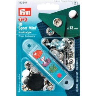 390501 NF-Druckknopf Sport Mini MS 13 mm silberfarbig - KTE á 10 St