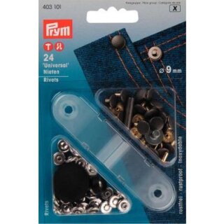 403101 Nieten MS 9 mm silberfarbig/alteisen - KTE á 24 ST