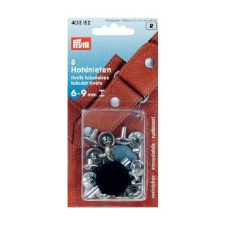 403152 Hohlnieten Klemmber. 6-9 mm MS silberfarbig - KTE á 8 ST