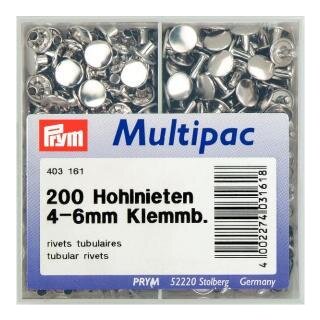 403161 Hohlnieten Klemmber. 4-6 mm MS silberfarbig - DOS á 200 ST