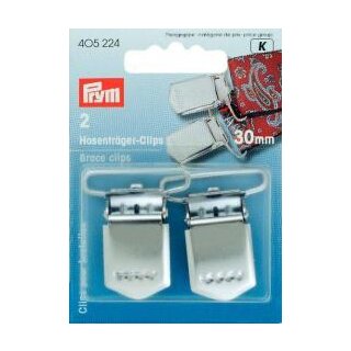 405224 Hosenträger-Clips ST 30 mm silberfarbig - KTE á 2 ST