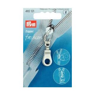 482121 Fashion-Zipper Öse silberfarbig - KTE á 1 ST