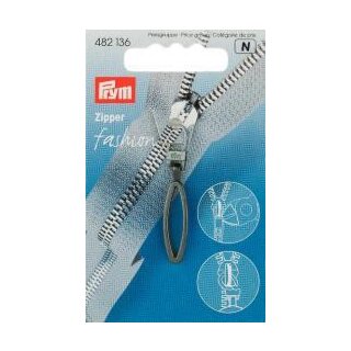 482136 Fashion-Zipper Loop brüniert - KTE á 1 ST