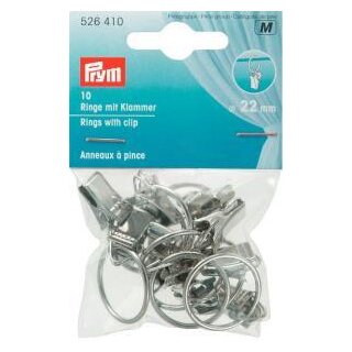 526410 Ringe mit Klammer 22 mm silberfarbig - KTE á 10 ST