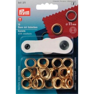 541371 Ösen und Scheiben MS 11,0 mm goldfarbig - KTE á 15 ST