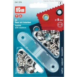 541374 Ösen und Scheiben MS 8,0 mm silberfarbig - KTE á 24 ST