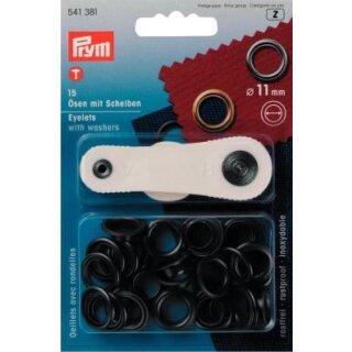 541381 Ösen und Scheiben MS 11,0 mm brüniert - KTE á 15 ST