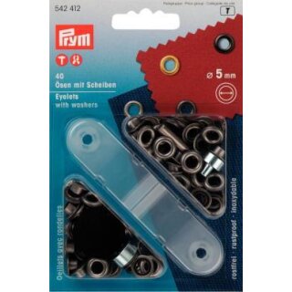 542409 Ösen und Scheiben MS 4,0 mm brüniert - KTE á 50 ST