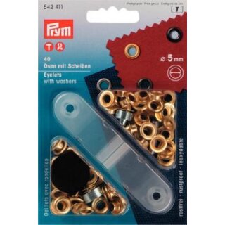 542411 Ösen und Scheiben MS 5,0 mm goldfarbig - KTE á 40 ST