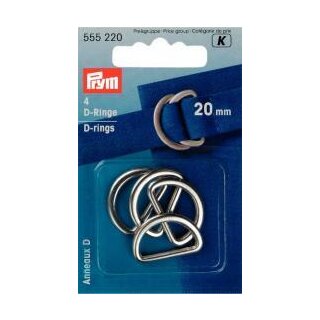 555220 Halbrundringe 20 mm silberfarbig - KTE á 4 ST