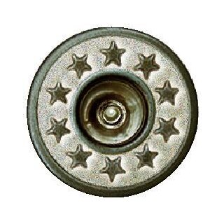 622239 NF-Jeansknopf Sterne offen 17 mm altmessing/mattweiß - KTE á 6 ST