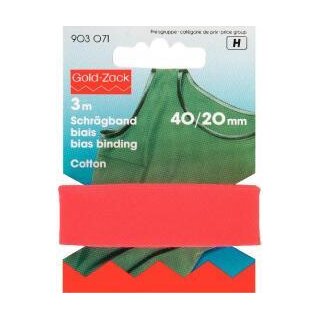 Abverkauf -903071 Schrägband Baumwolle 40/20 mm rot - KTE á 3 M