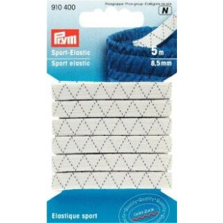910400 Sport-Elastic 8,5 mm weiß - KTE á 5 M