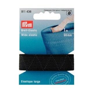 911436 Standard-Elastic 20 mm schwarz - KTE á 1 M