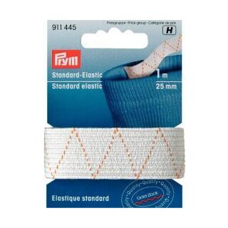 911445 Standard-Elastic 25 mm weiß - KTE á 1 M