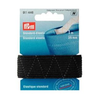 911446 Standard-Elastic 25 mm schwarz - KTE á 1 M