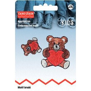 925260 Applikation Teddy mit Herz klein, groß - KTE á 2 ST