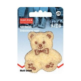 Abverkauf - 925262 Applikation Teddy klein Flausch beige - KTE á 1 St