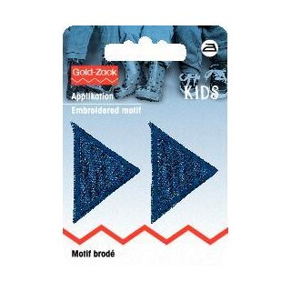 925282 Applikation Dreiecke klein, Jeans dunkel - KTE á 2 ST