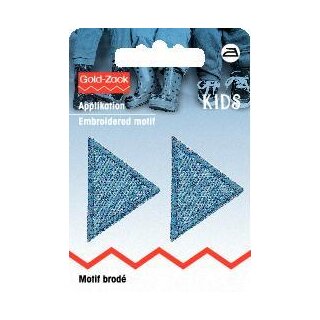 925283 Applikation Dreiecke klein, Jeans hell - KTE á 2 ST