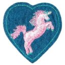 Abverkauf - 925417 Applikation Patch Herz mit Einhorn -...