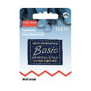 925667 Applikation Jeanslabel blau Quadrat Basic Original Style - KTE á 1 ST