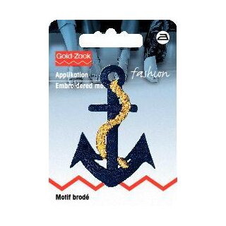 Abverkauf - 926224 Applikation Anker blau/gold - KTE á 1 St