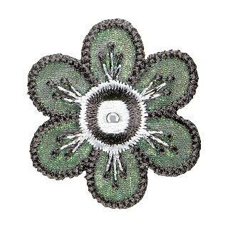 926368 Applikation Blume schwarz/weiß - KTE á 1 ST