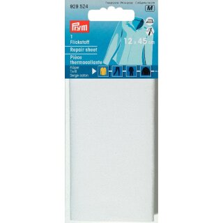 929524 Flickstoff Köper (bügeln) 12 x 45 cm weiß - KTE á 0,054 M2