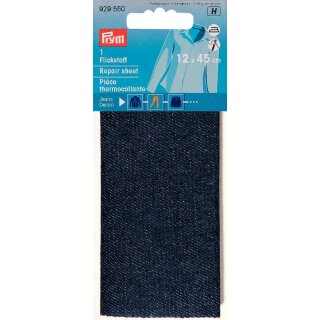 929550 - Flickstoff Jeans (bügeln) 12 x 45 cm dunkelblau - KTE á 0,054 m²