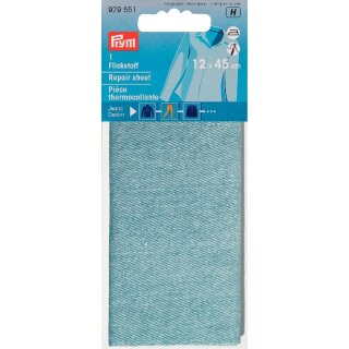 929551 - Flickstoff Jeans (bügeln) 12 x 45 cm hellblau - KTE á 0,054 m²