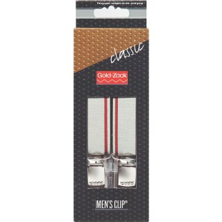 Abverkauf - 944204 Hosenträger Classic 110 cm 25 mm grau/rot - KTE á 1 St