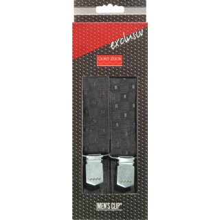 Abverkauf - 944302 Hosenträger Exclusiv 120 cm 35 mm Webkaro schwarz - KTE á 1 St