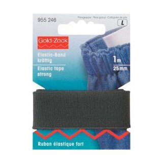 955246 Elastic-Band kräftig 25 mm schwarz - KTE á 1 M