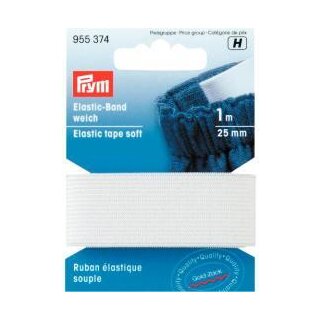 955374 Elastic-Band weich 25 mm weiß - KTE á 1 M
