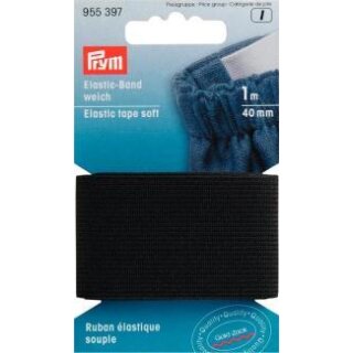955397 Elastic-Band weich 40 mm schwarz - KTE á 1 M