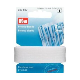 957650 Pyjama-Elastic 20 mm weiß - KTE á 2 M