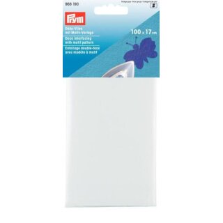 968190 - Deko-Vlies mit Motiven (bügeln) 100x17cm weiß - KTE á 0,17 m²