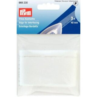 968230 Vlies-Kantenfix (zum Aufbügeln) 40 mm weiß KTE á 3 m