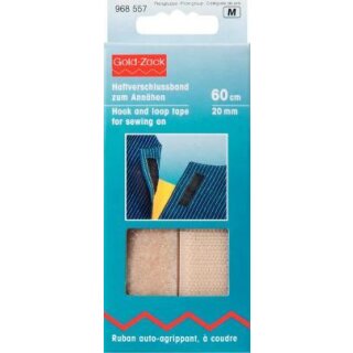 968557 Haftverschlussband zum Annähen 20 mm beige - KTE á 0,600 M