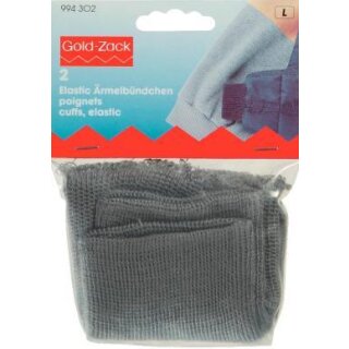 994302 Elastic-Ärmelbündchen grau - KTE á 2 ST