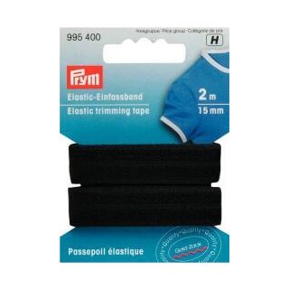 995400 Elastisches Einfaßband 15 mm schwarz - KTE á 2 M