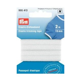 995410 Elastisches Einfaßband 15 mm weiß - KTE á 2 M