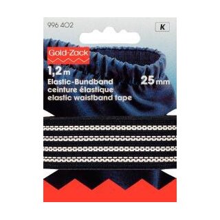 996402 - Elastic-Bund non slip 25 mm schwarz - KTE á 1,2 m